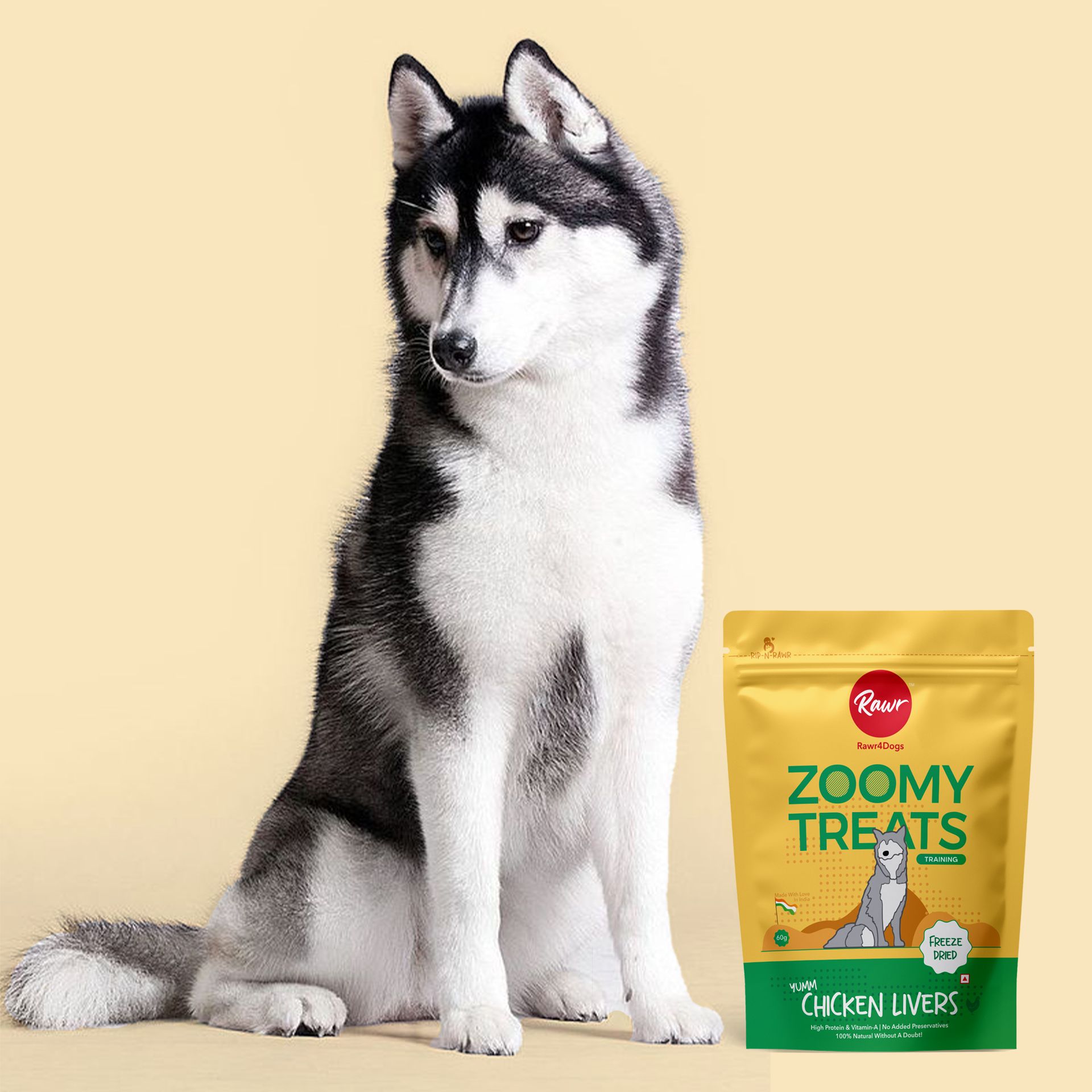 Rawr4Dogs | Zoomy Treats | Freeze-Dried Chicken Livers | 45 GMS