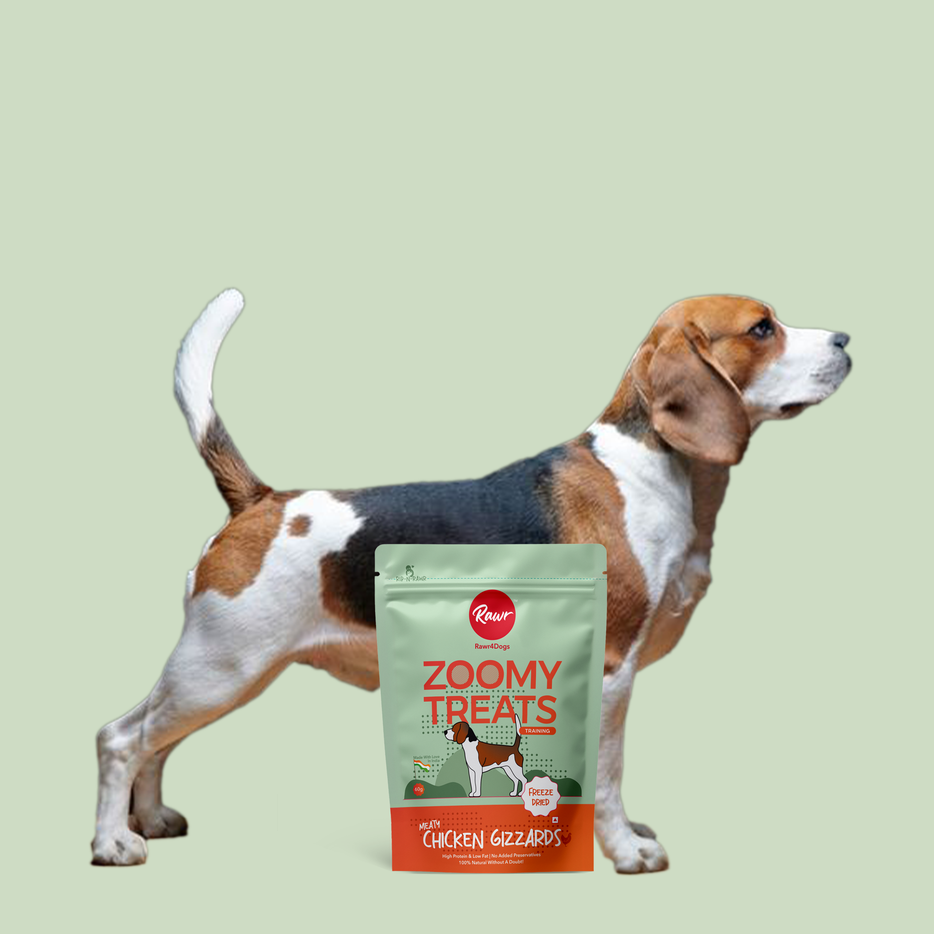 Rawr4Dogs | Zoomy Treats | Freeze-Dried Chicken Gizzards | 60 GMS