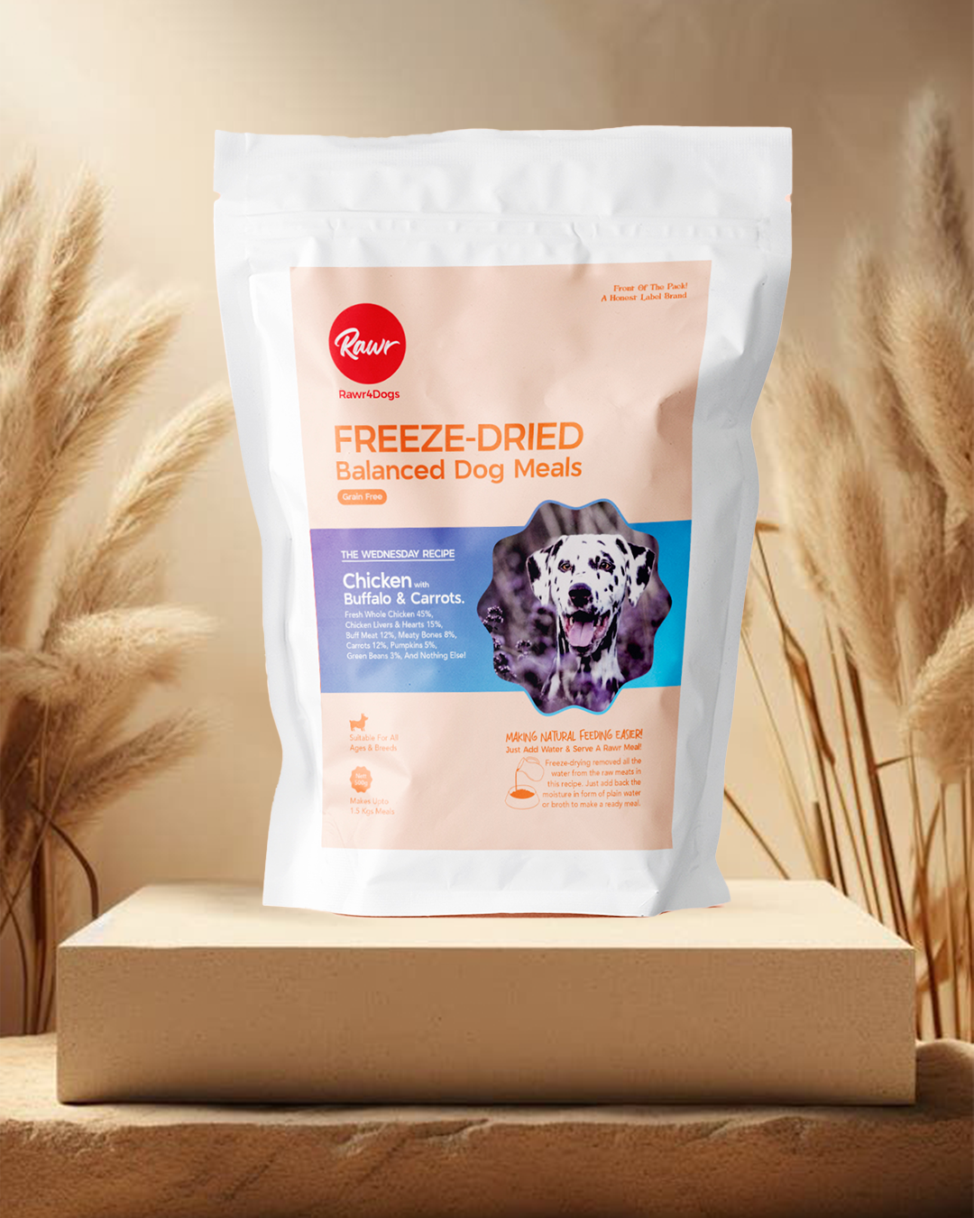 Rawr4Dogs | Complete Freeze-Dried Meals | PastureBound | Chicken, Buffalo and Carrots