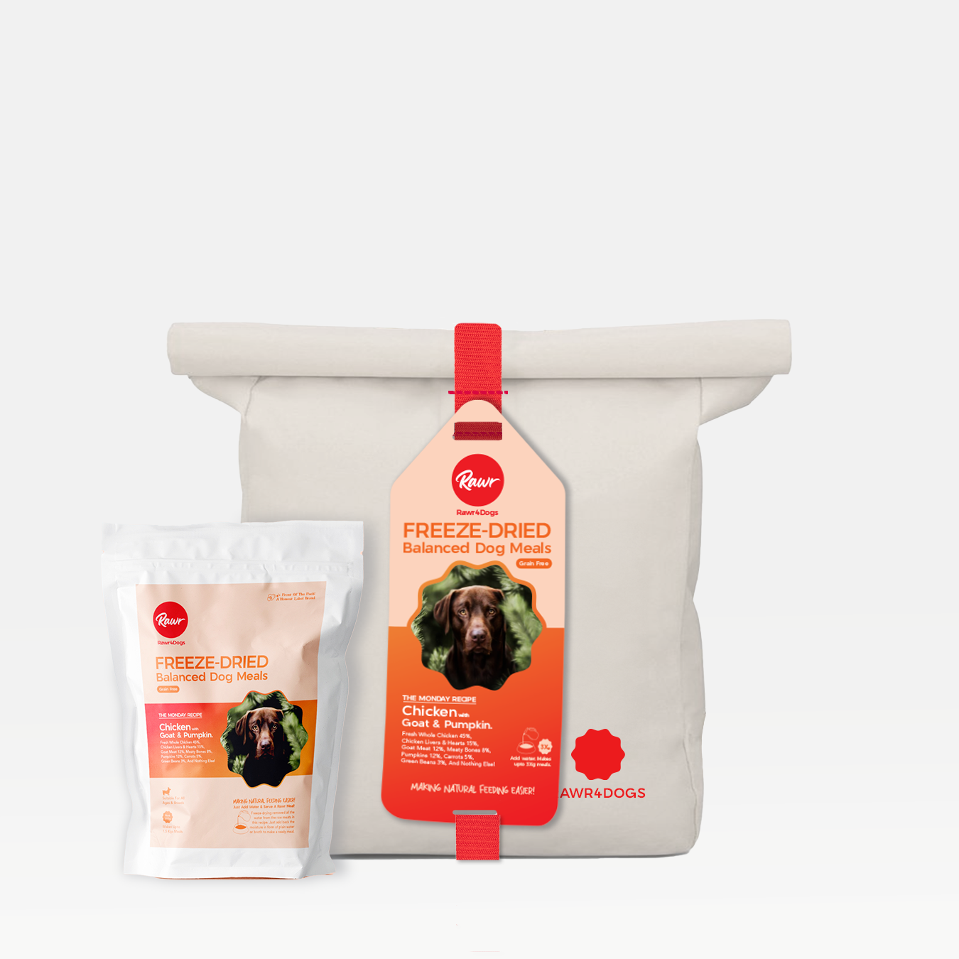 Rawr4Dogs | Complete Freeze-Dried Meals | GrassLands | Chicken, Goat and Pumpkin