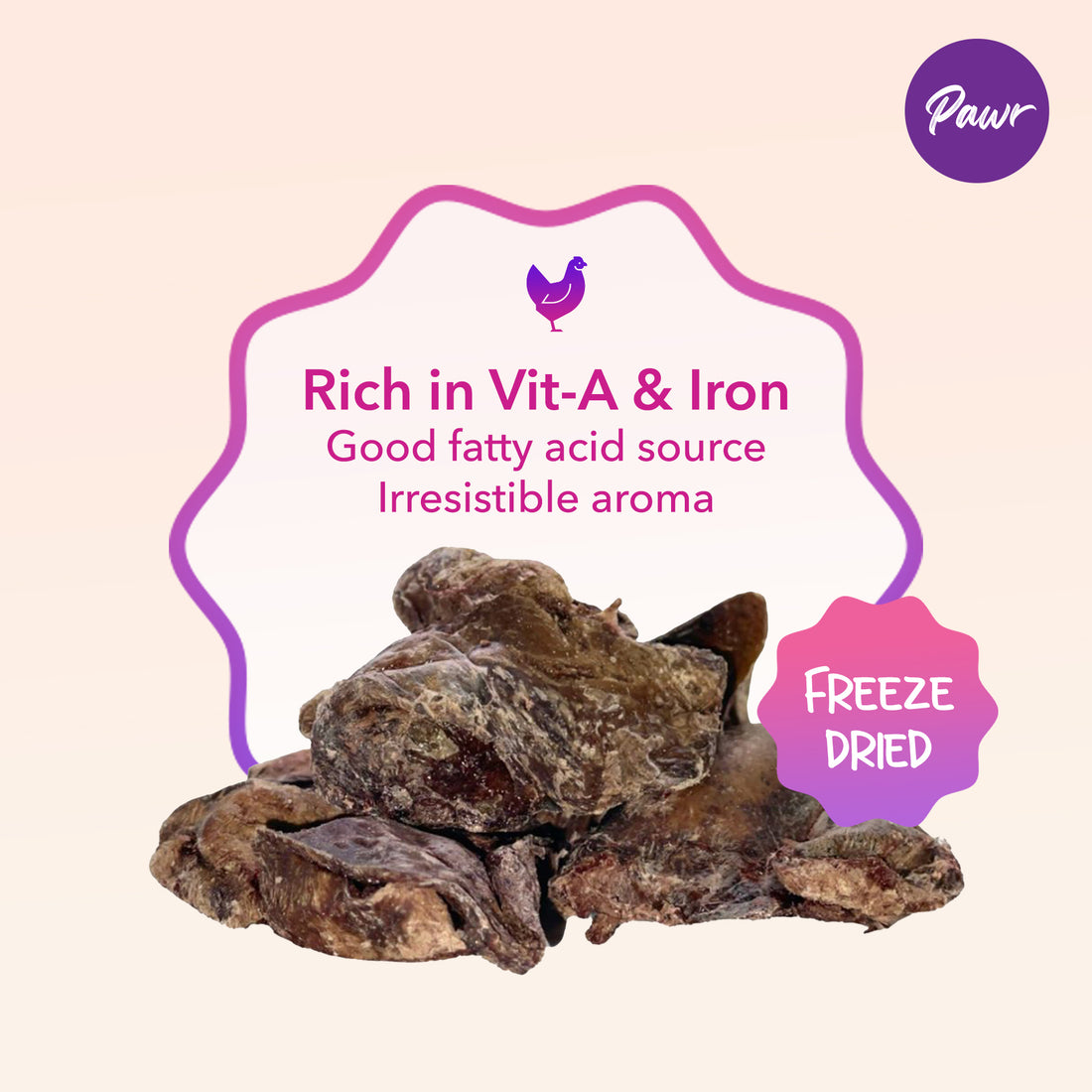 Pawr4Cats | Zoomy Treats | Freeze-Dried Chicken Livers | 45 GMS