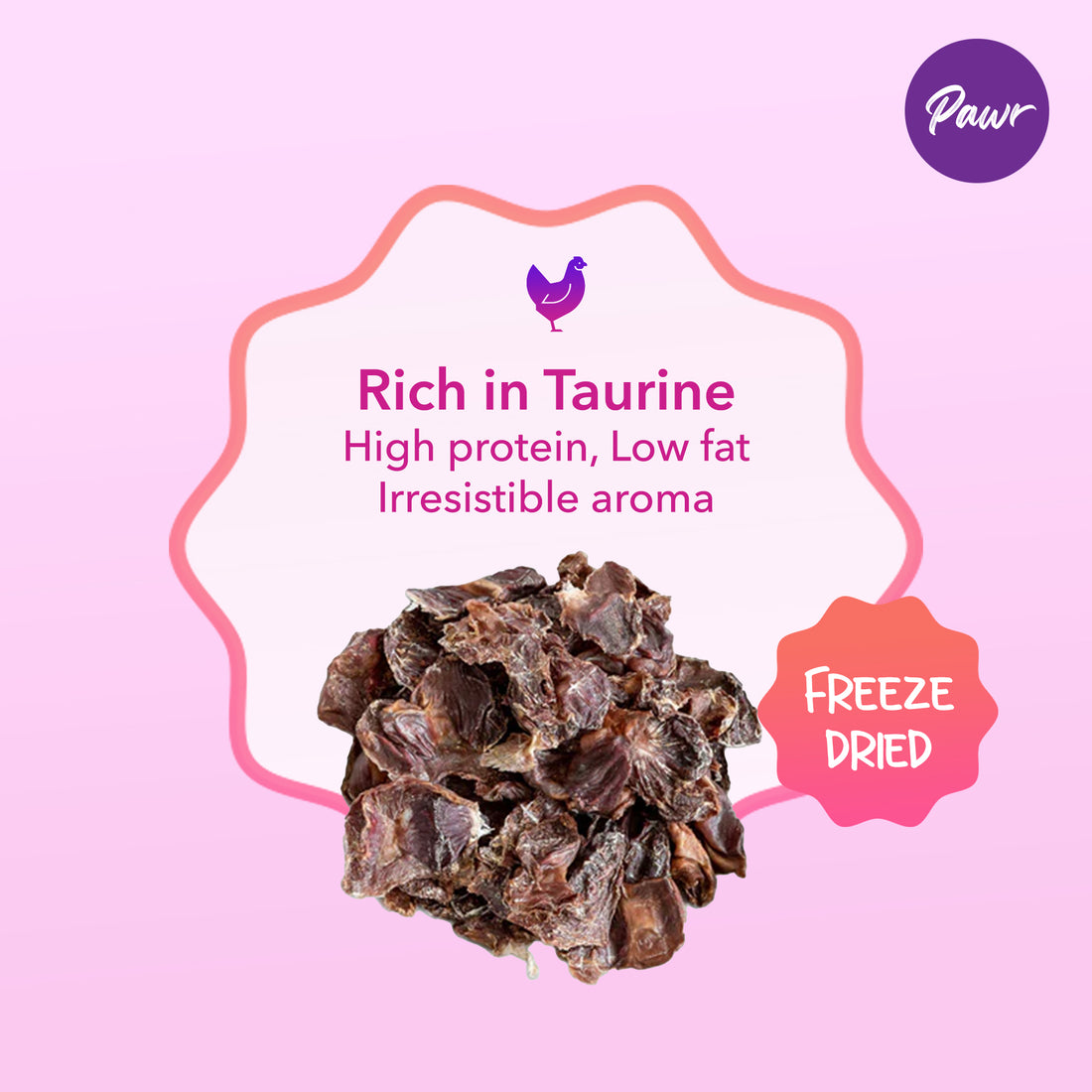 Pawr4Cats | Zoomy Treats | Freeze-Dried Chicken Hearts | 45 GMS