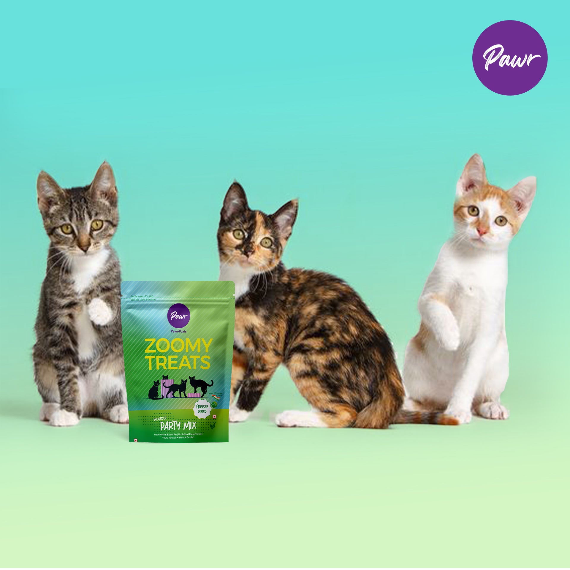 Pawr4Cats | Zoomy Treats | Freeze-Dried Party Mix | 60 GMS