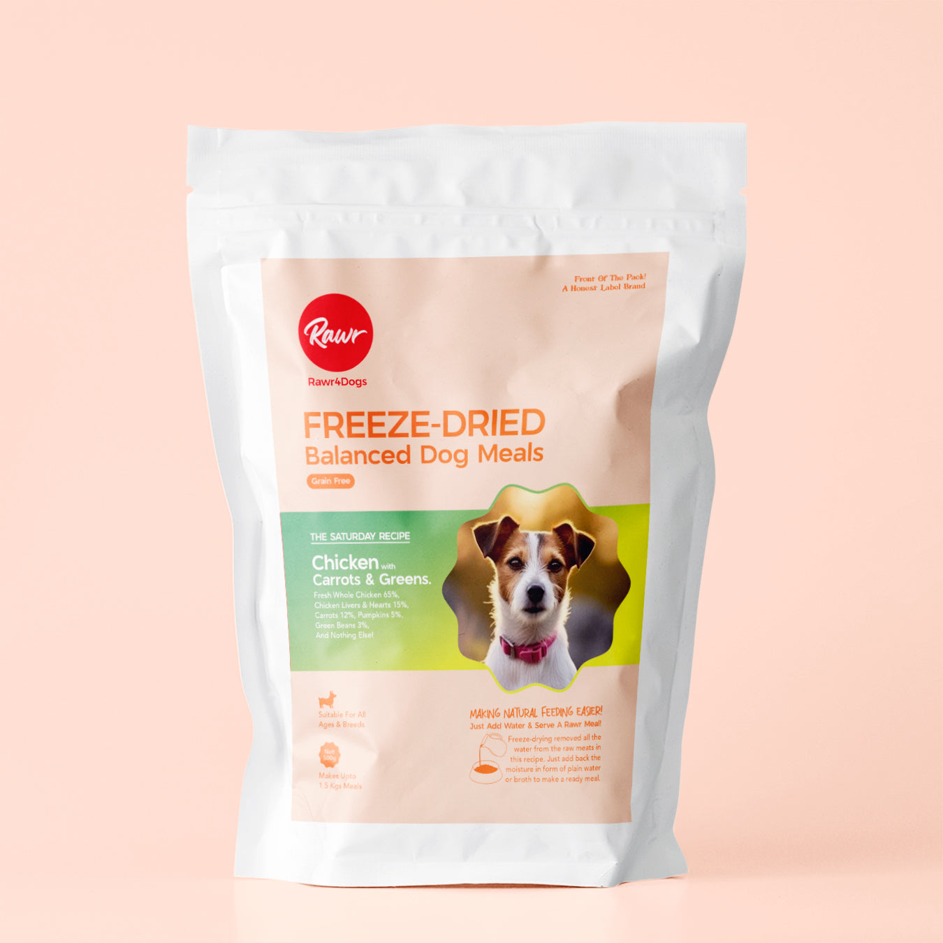 Rawr4Dogs | Complete Freeze-Dried Meals | FreeRun | Chicken, Carrots & Greens