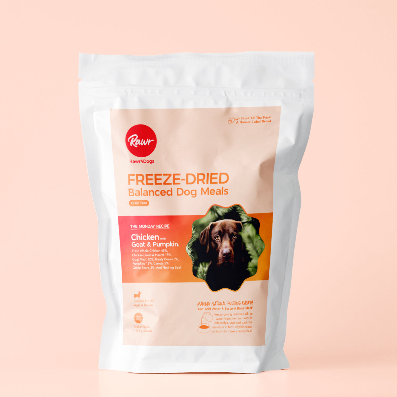 Rawr4Dogs | Complete Freeze-Dried Meals | GrassLands | Chicken, Goat and Pumpkin