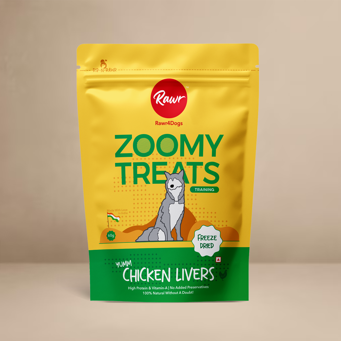 Rawr4Dogs | Zoomy Treats | Freeze-Dried Chicken Livers | 45 GMS