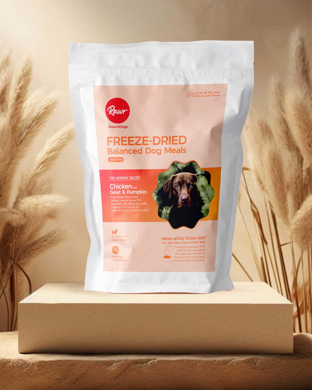 Rawr4Dogs | Complete Freeze-Dried Meals | GrassLands | Chicken, Goat and Pumpkin