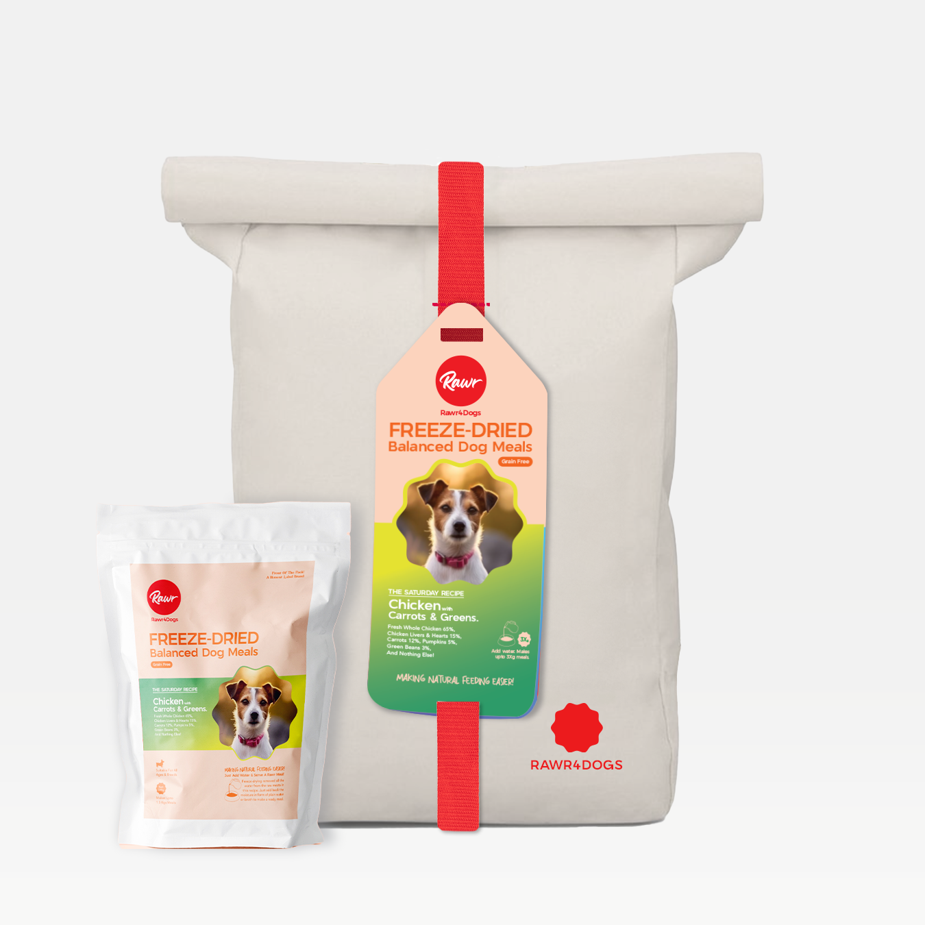 Rawr4Dogs | Complete Freeze-Dried Meals | FreeRun | Chicken, Carrots & Greens