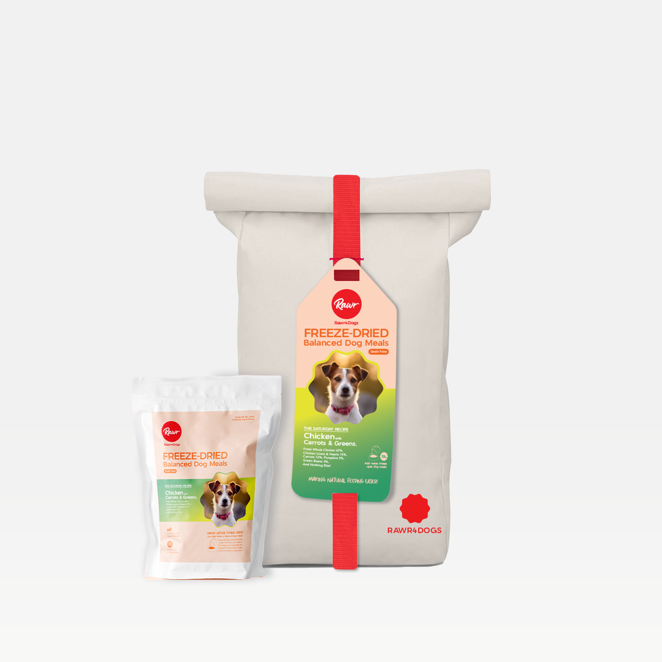 Rawr4Dogs | Complete Freeze-Dried Meals | FreeRun | Chicken, Carrots & Greens