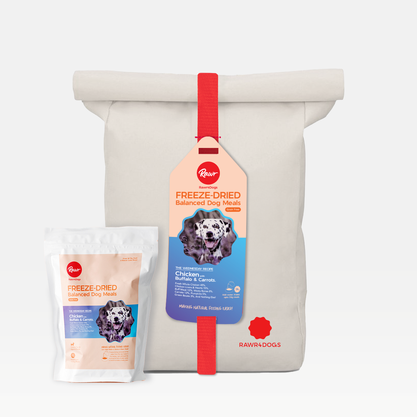 Rawr4Dogs | Complete Freeze-Dried Meals | PastureBound | Chicken, Buffalo and Carrots