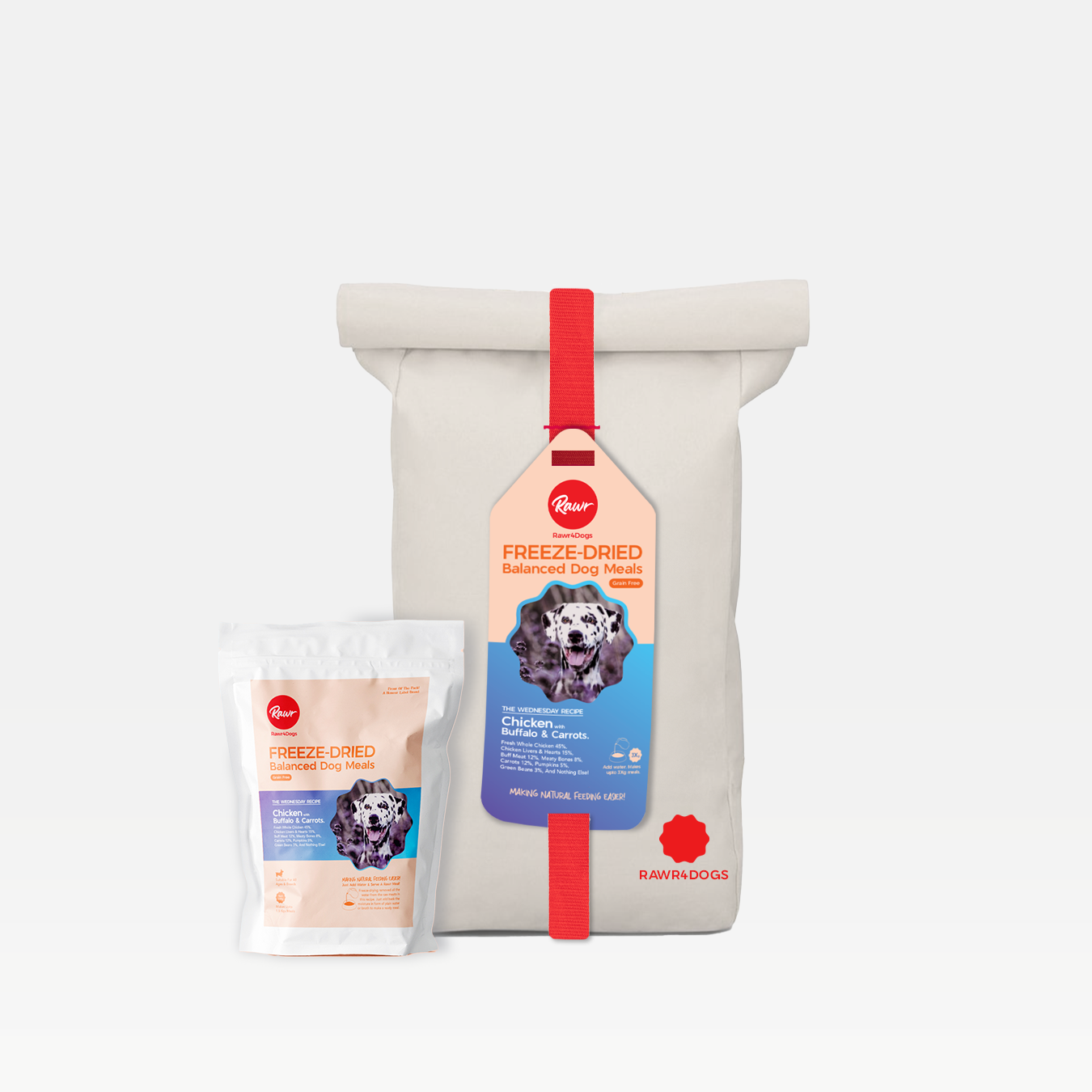Rawr4Dogs | Complete Freeze-Dried Meals | PastureBound | Chicken, Buffalo and Carrots