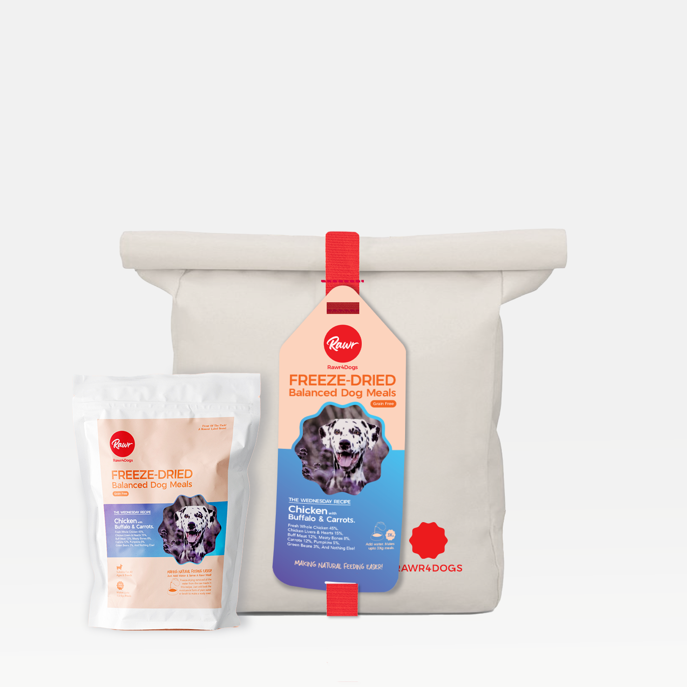 Rawr4Dogs | Complete Freeze-Dried Meals | PastureBound | Chicken, Buffalo and Carrots