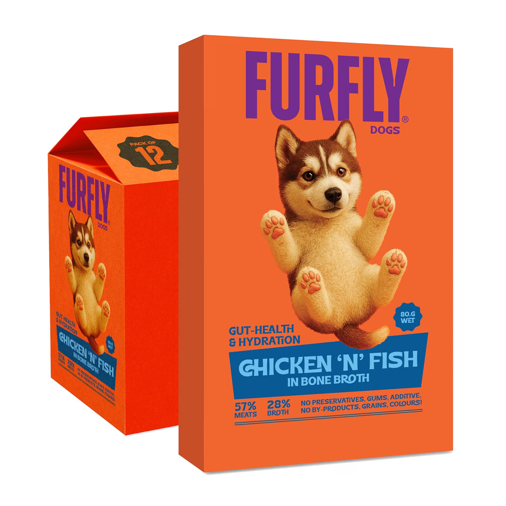 FurFly Dogs | Chicken 'N' Fish in Bone Broth Wet Dog Food | 80 gms