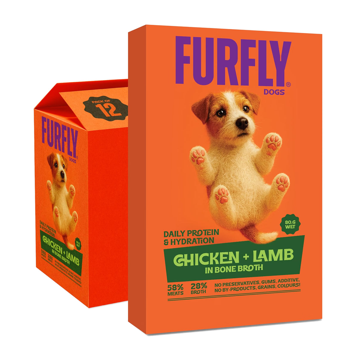 FurFly Dogs | Chicken + Lamb in Bone Broth Dog Wet Food | 80 gms