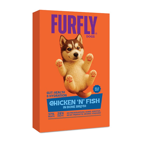 FurFly Dogs | Chicken 'N' Fish in Bone Broth Wet Dog Food | 80 gms