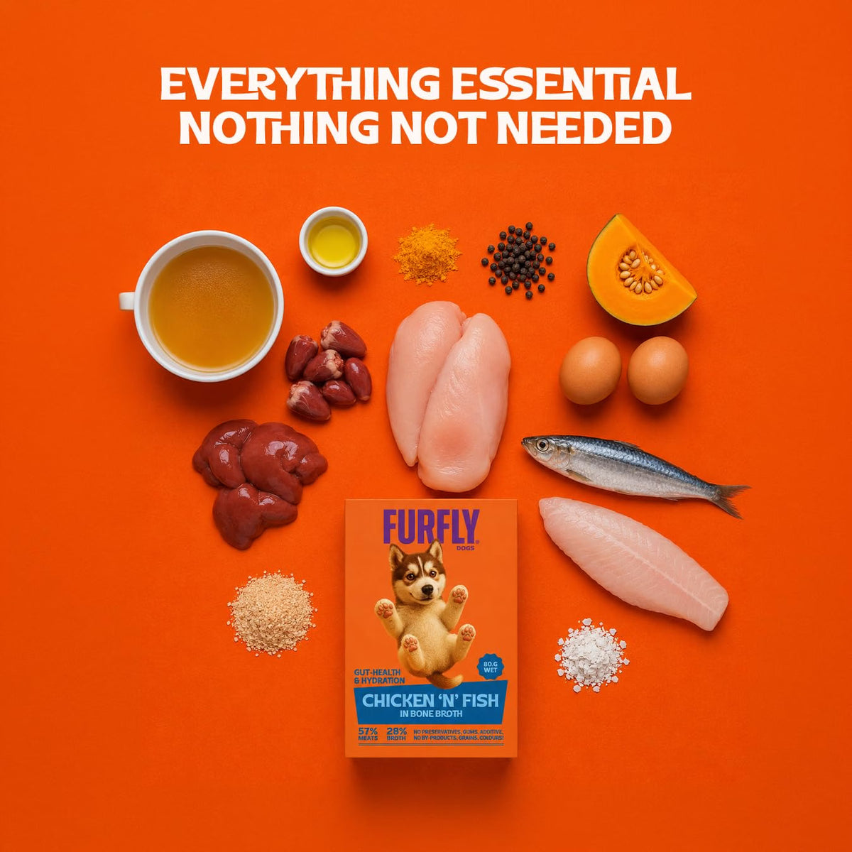 FurFly Dogs | Chicken 'N' Fish in Bone Broth Wet Dog Food | 80 gms