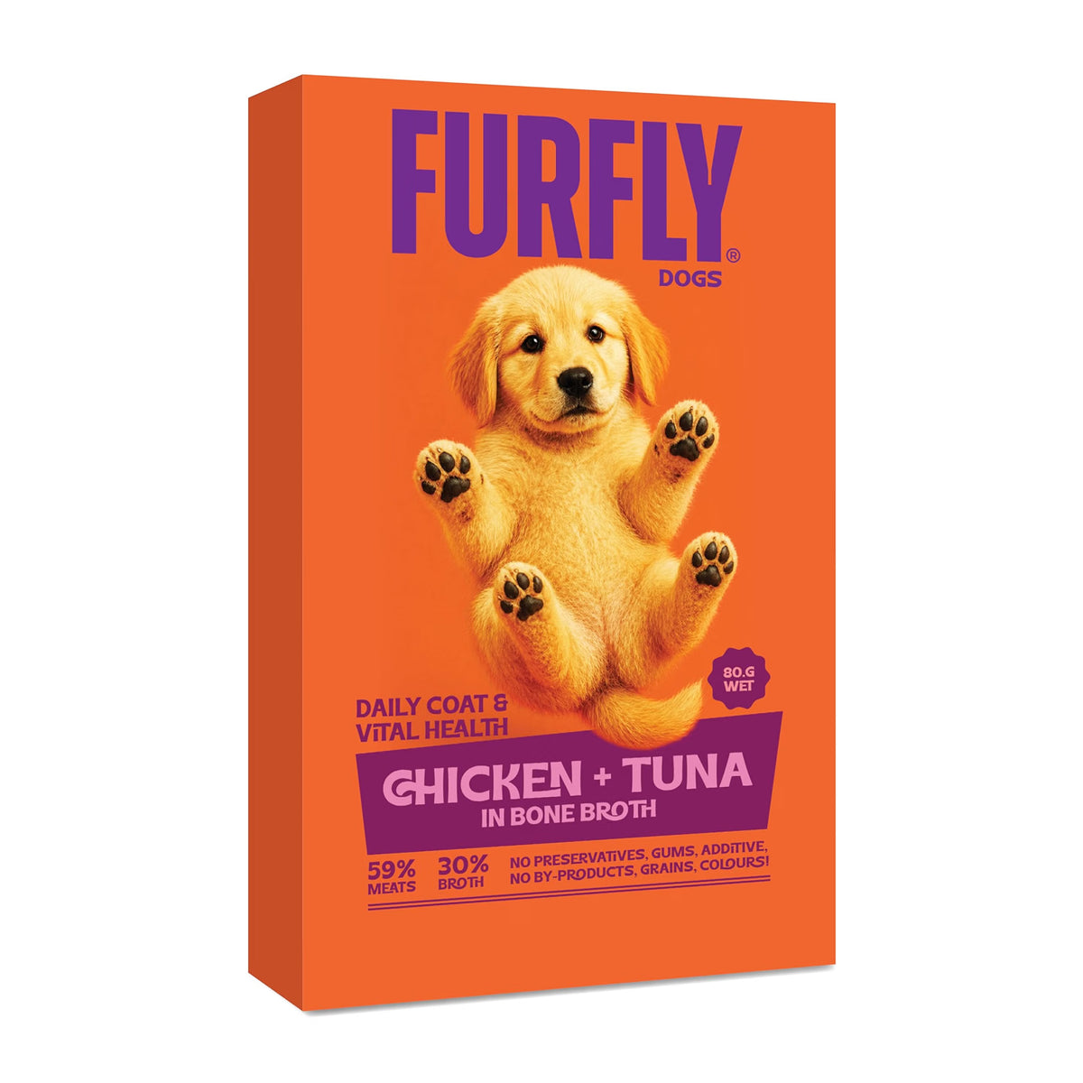 FurFly Dogs | Chicken + Tuna in Bone Broth Dog Wet Food | 80g