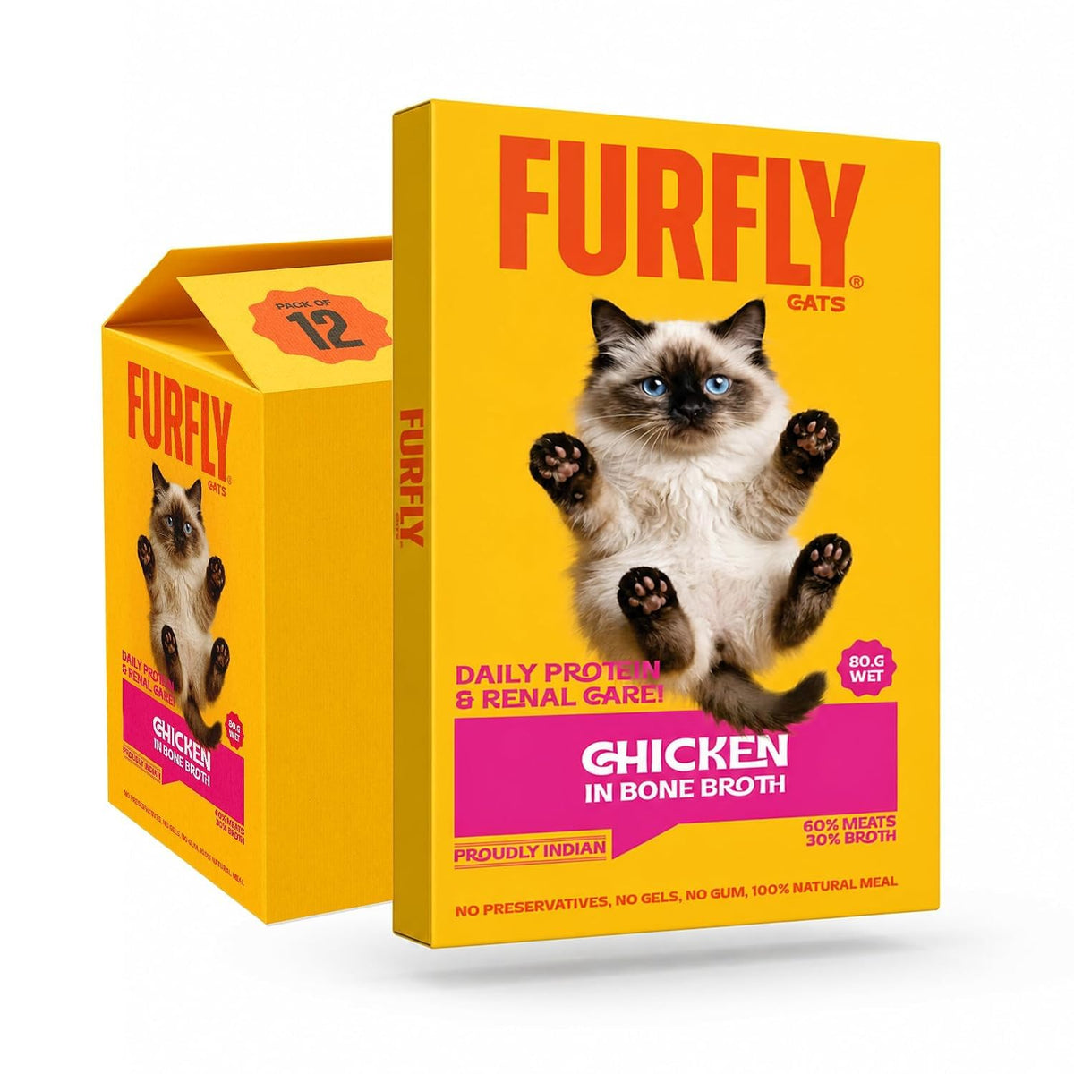 FurFly Cat | Chicken in Bone Broth - Cat Wet Food Pouches | 80Gms