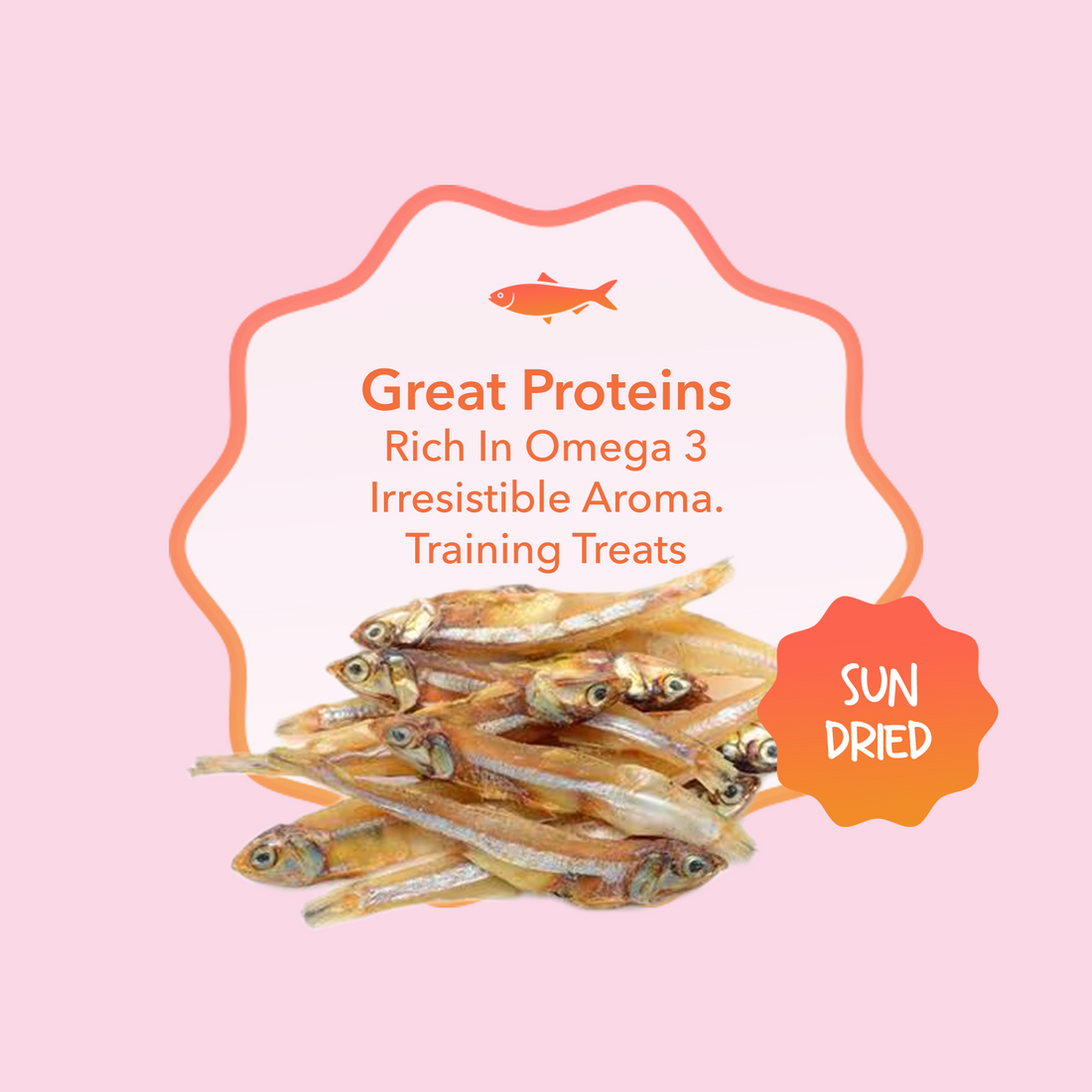 Rawr4Dogs | Zoomy Treats | Sun-Dried Golden Anchovy Fish | 60 GMS