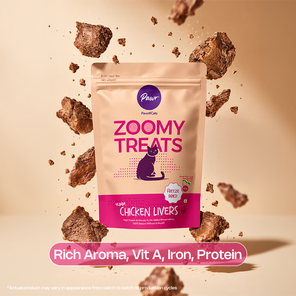 Pawr4Cats | Zoomy Treats | Freeze-Dried Chicken Livers | 45 GMS