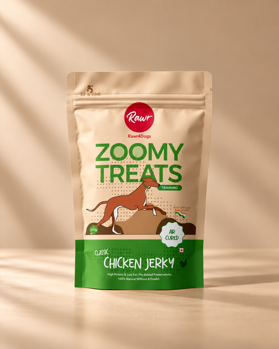 Rawr4Dogs | Zoomy Treats | Air-Dried Classic Chicken Jerky | 50 GMS