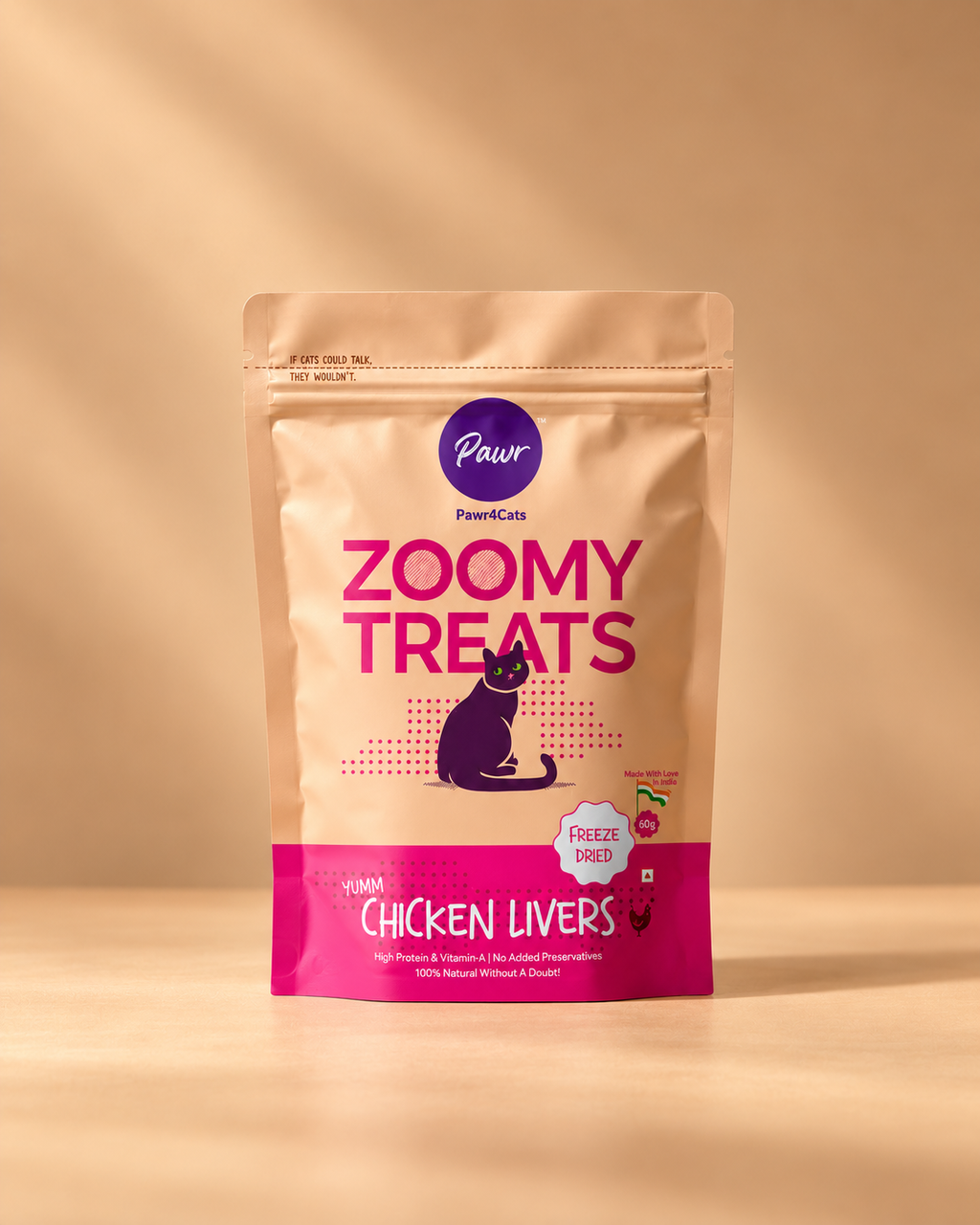 Pawr4Cats | Zoomy Treats | Freeze-Dried Chicken Livers | 45 GMS