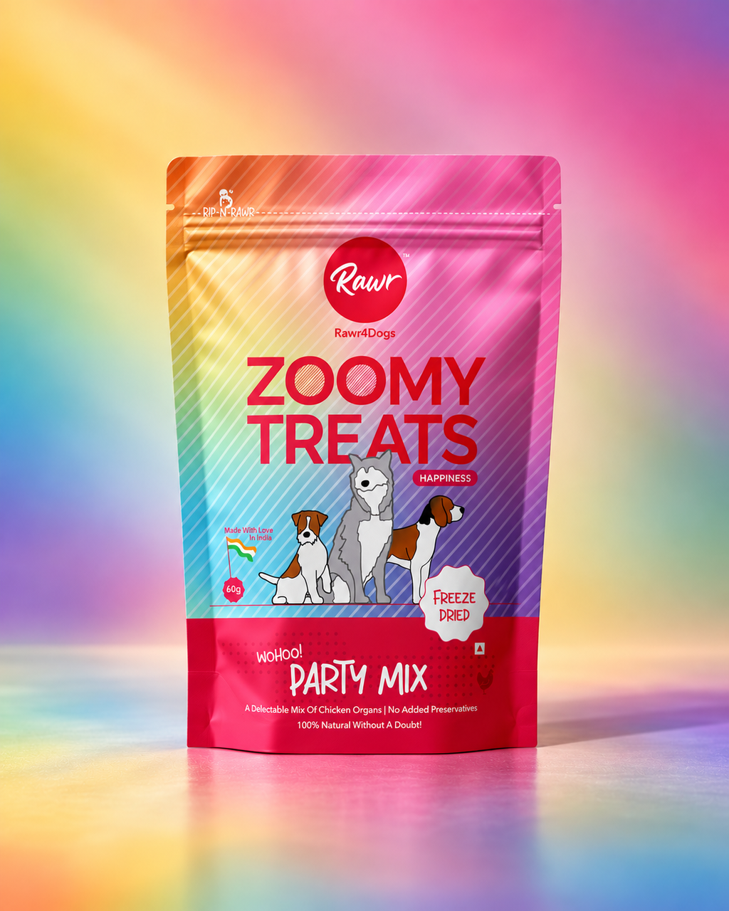 Rawr4Dogs | Zoomy Treats | Freeze-Dried Party Mix | 45 GMS