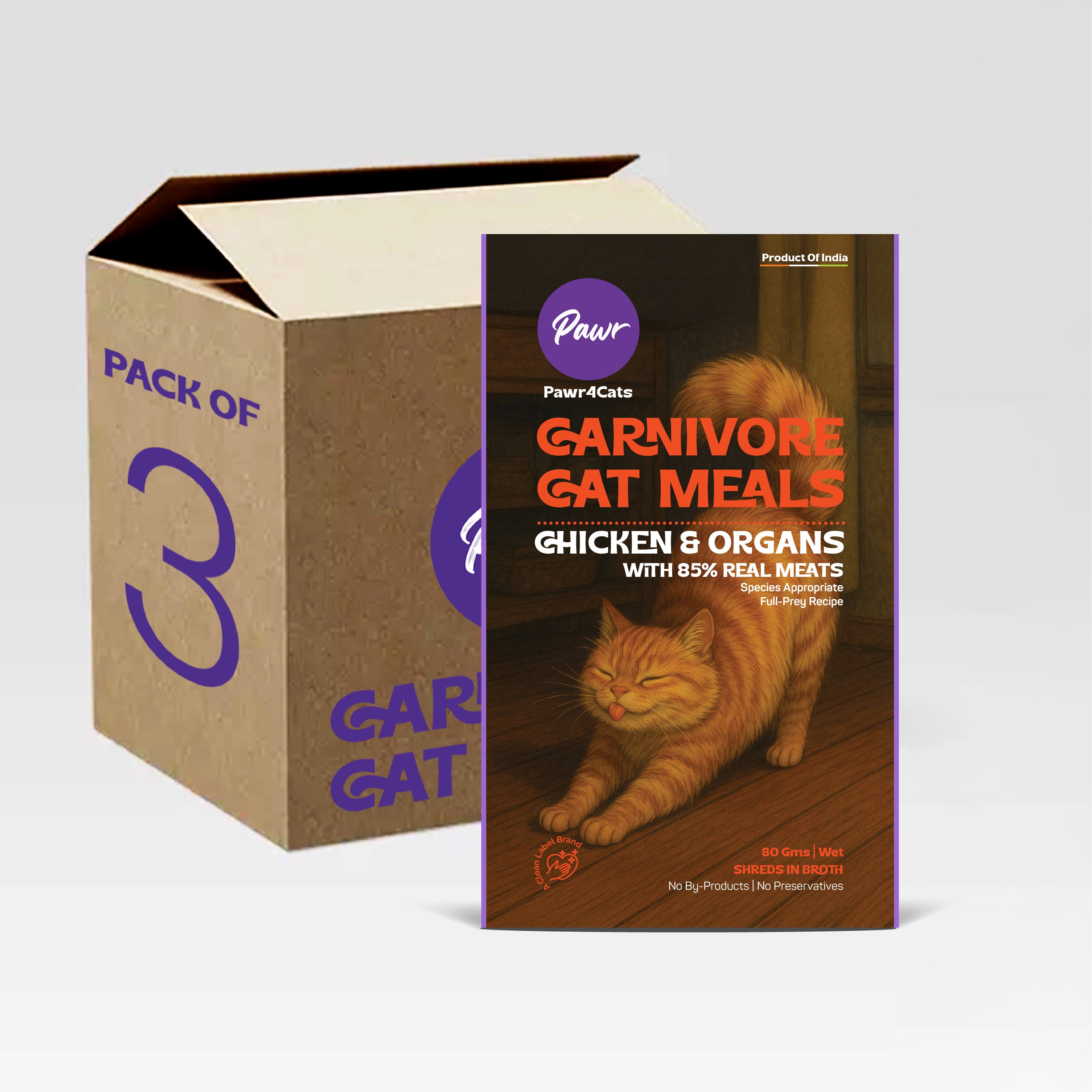 Pawr4Cats | FreshMeals | Chicken, Organs & Pumpkins