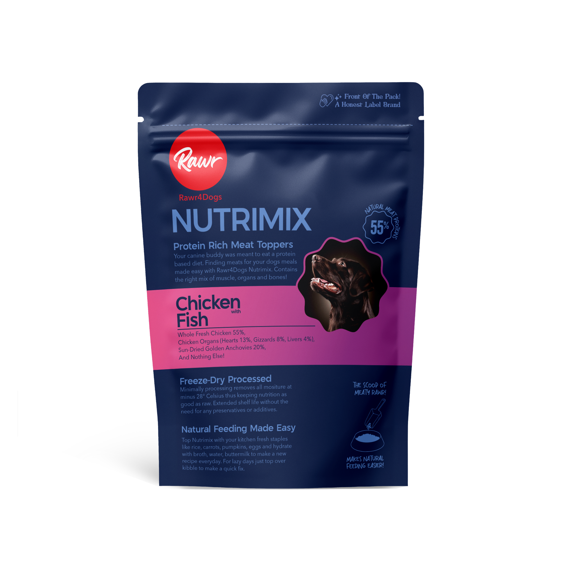 Rawr4Dogs | Nutrimix Freeze-Dried | 100% Meat Toppers | Chicken & Fish