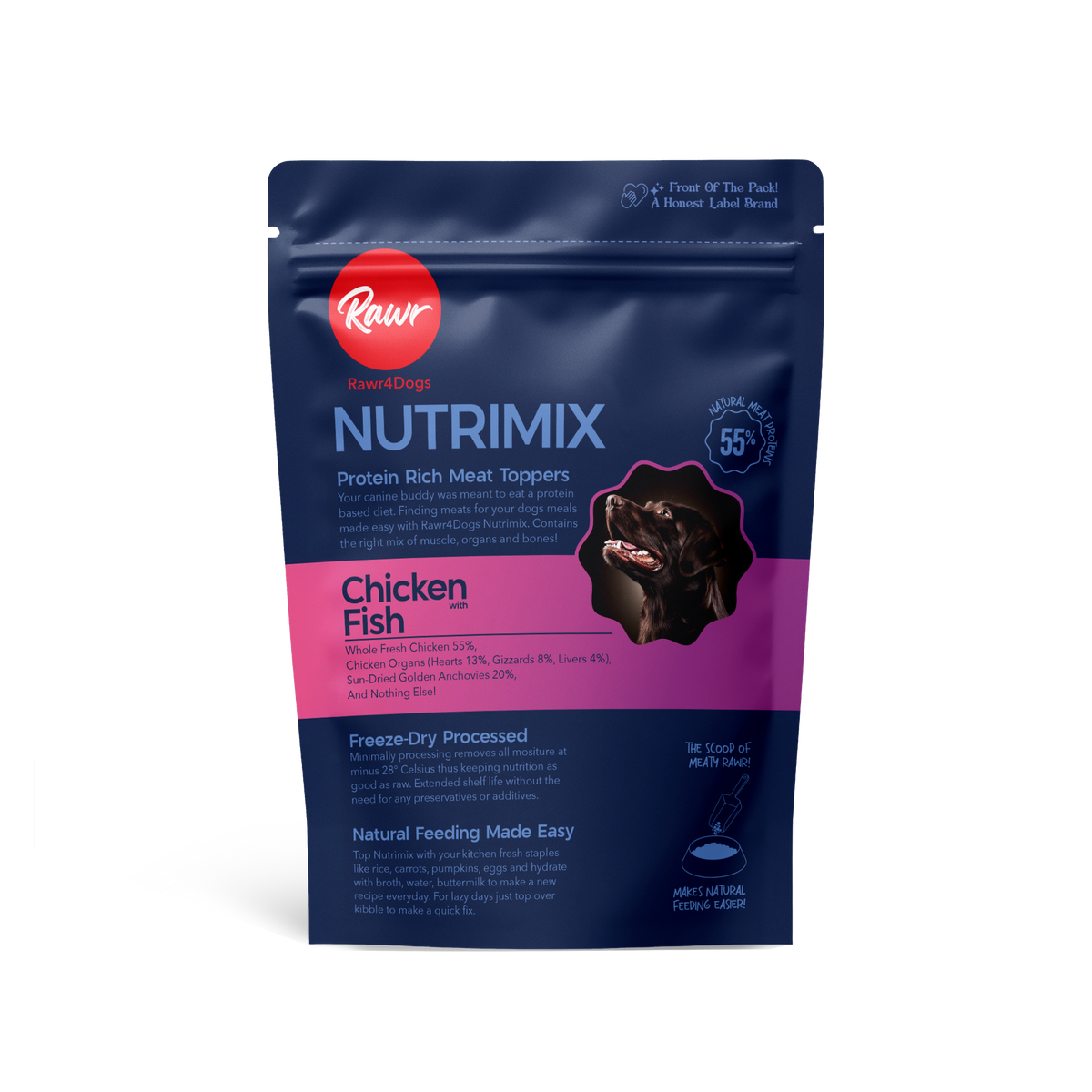 Rawr4Dogs | Nutrimix Freeze-Dried | 100% Meat Toppers | Chicken & Fish