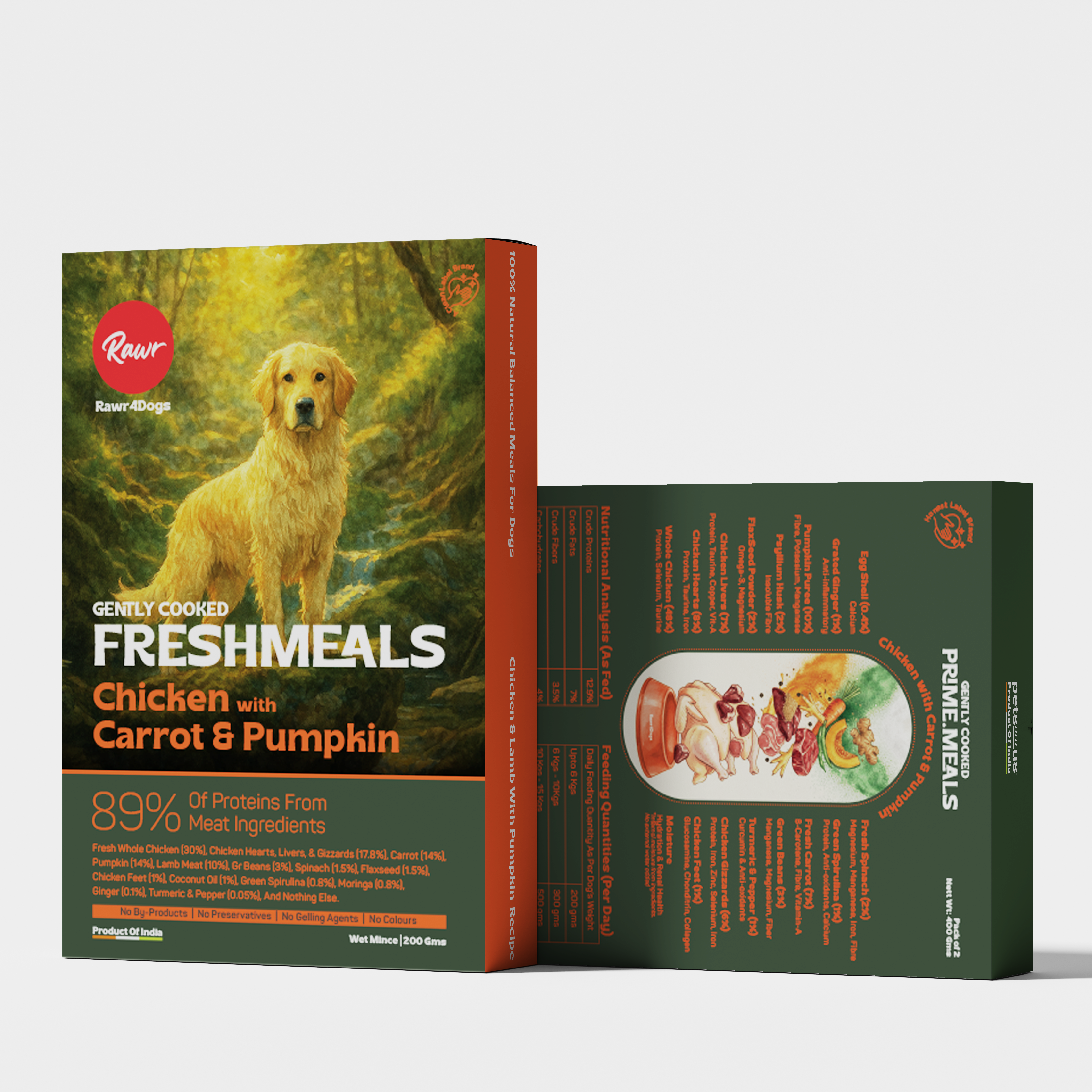 Rawr4Dogs | FreshMeals | Gentle Cooked Wet Meals | Chicken, Pumpkin, Carrot