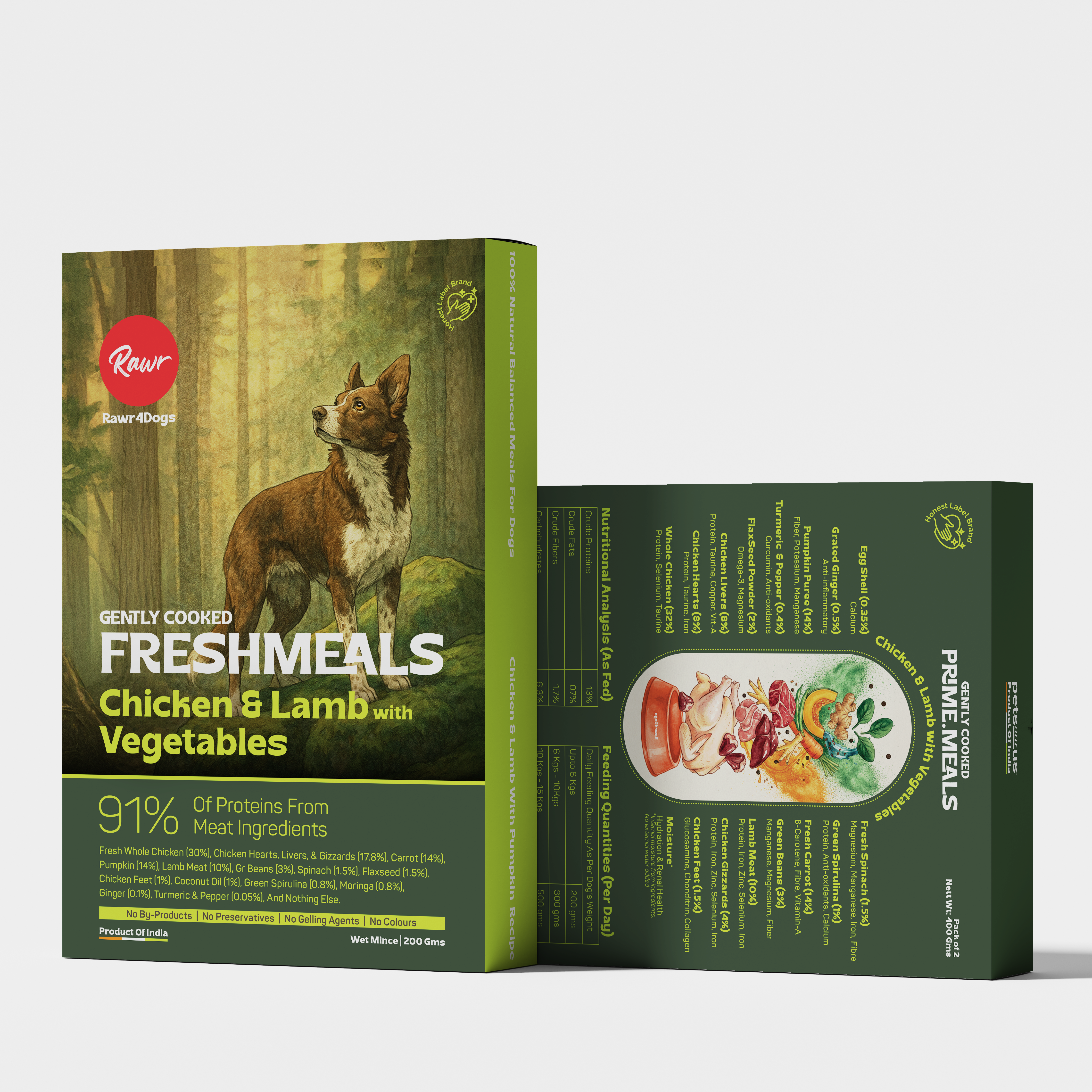 Rawr4Dogs | PrimeMeals | Gently Cooked Wet Meals | Chicken, Lamb & Veggies