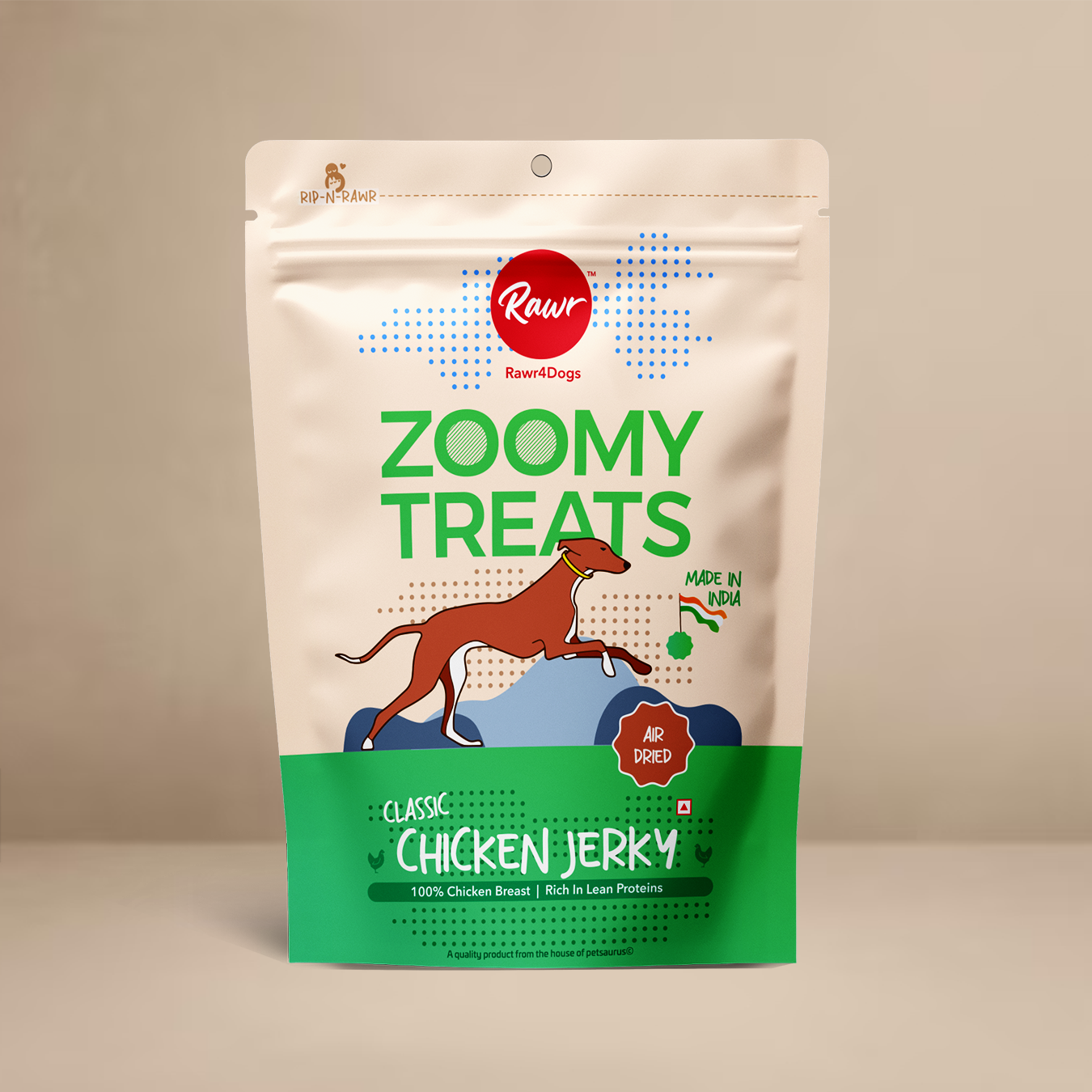 Rawr4Dogs | Zoomy Treats | Air-Dried Classic Chicken Jerky | 50 GMS
