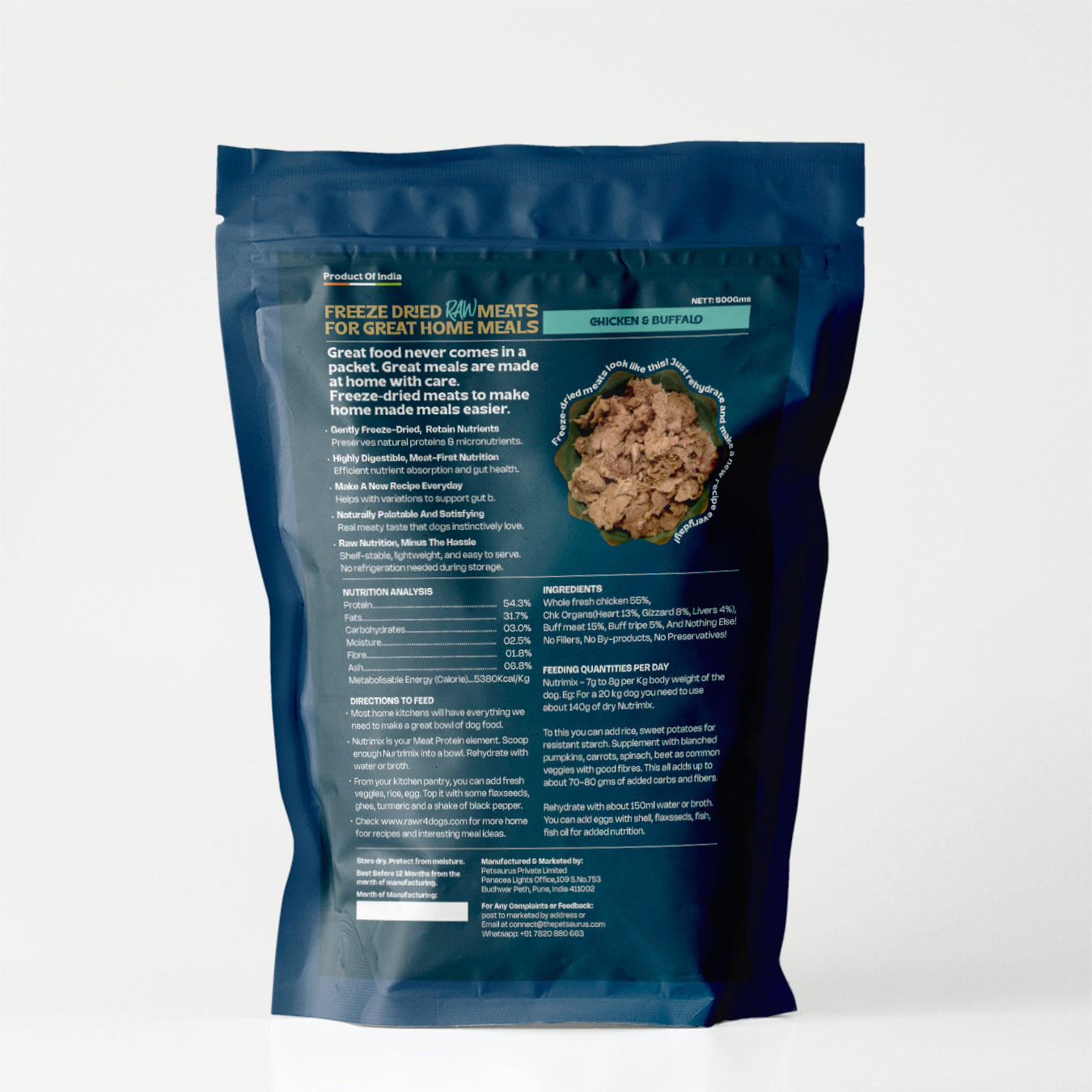 Rawr4Dogs | Nutrimix Freeze-Dried | 100% Meat Toppers | Chicken & Buffalo