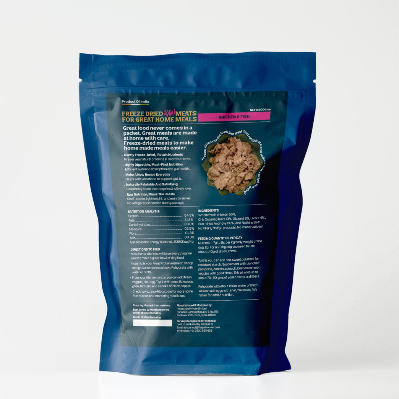 Rawr4Dogs | Nutrimix Freeze-Dried | 100% Meat Toppers | Chicken & Fish