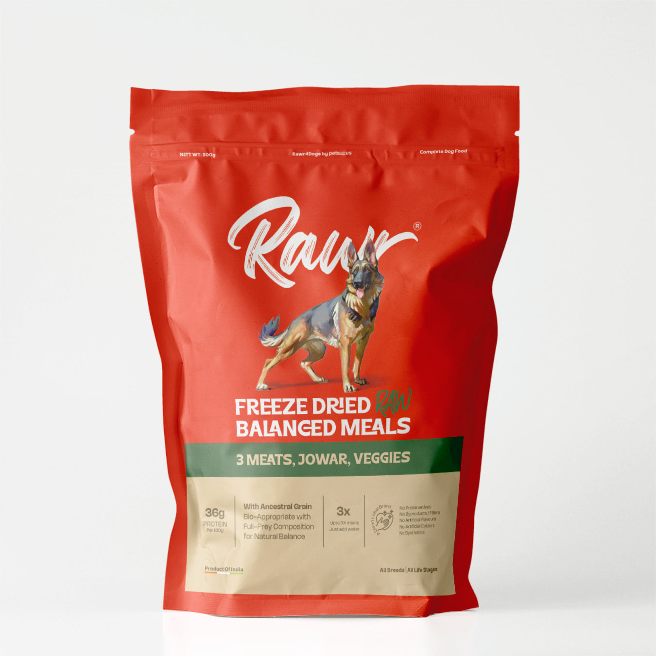 Rawr4Dogs | Complete Freeze-Dried Meals | FieldFest | 3 Meats, Jowar, & Veggies