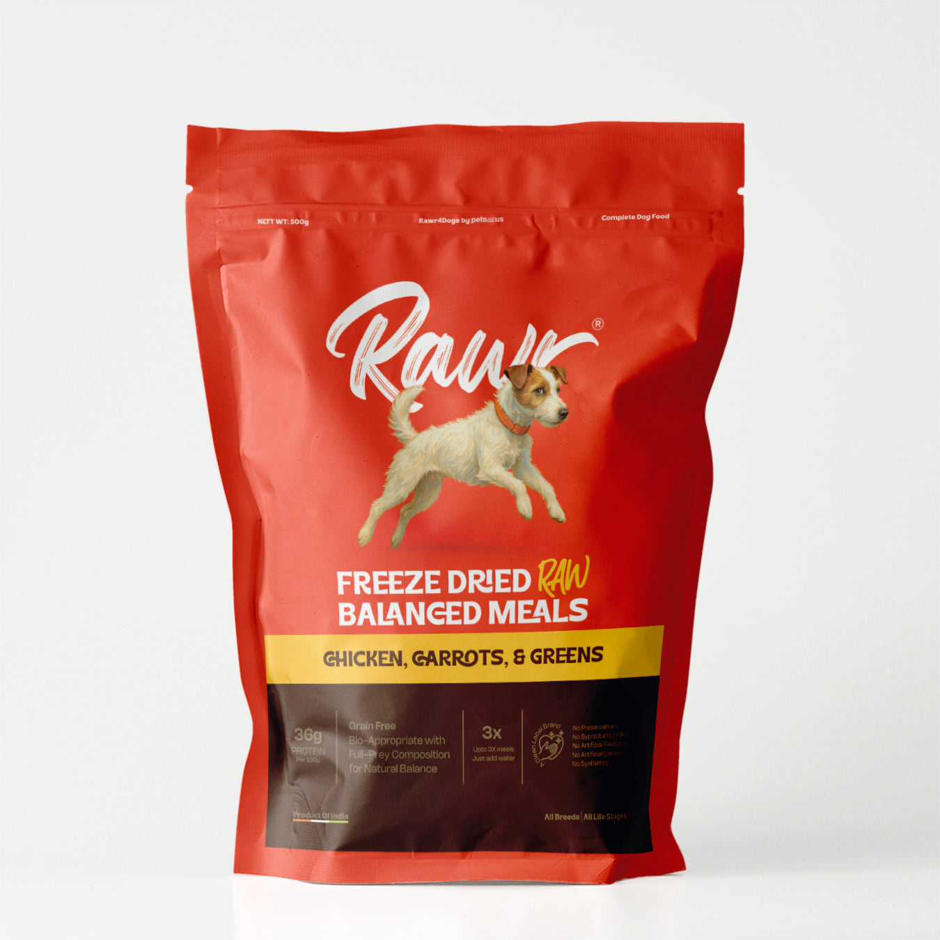 Rawr4Dogs | Complete Freeze-Dried Meals | FreeRun | Chicken, Carrots & Greens
