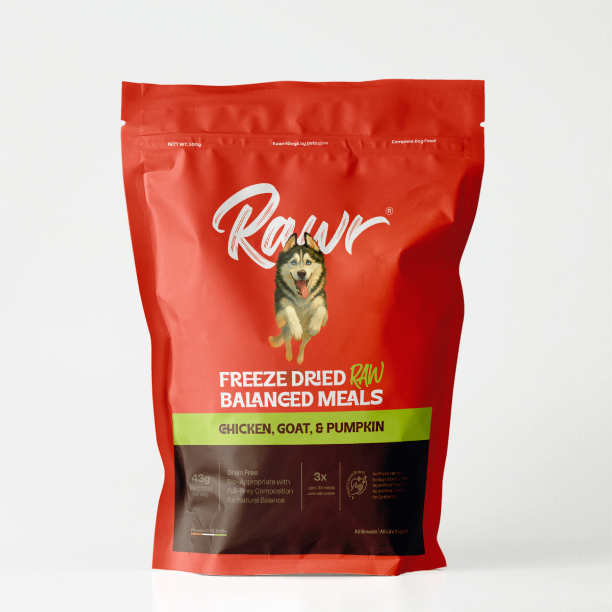Rawr4Dogs | Complete Freeze-Dried Meals | Chicken, Goat and Pumpkin
